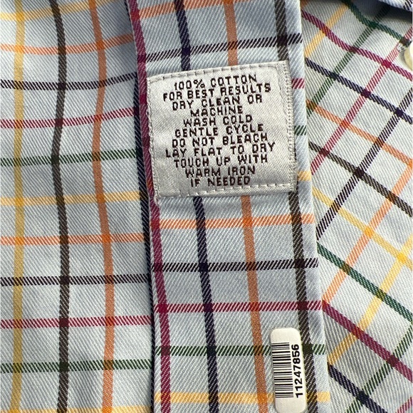 Peter Millar  Men's 100% Cotton Multi color Plaid Check Sport Shirt Size L - Picture 5 of 7
